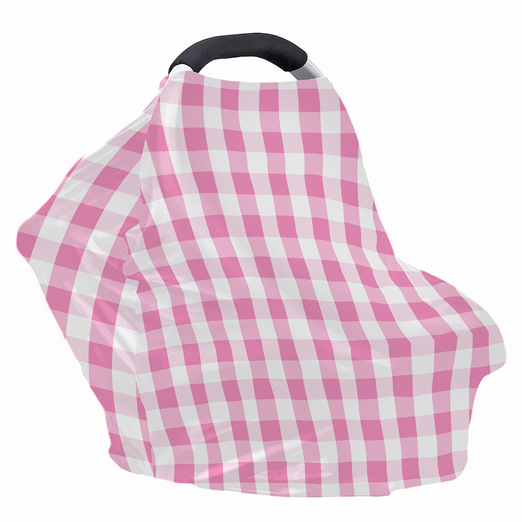Pink And White Check Pattern Print Baby Seat Cover