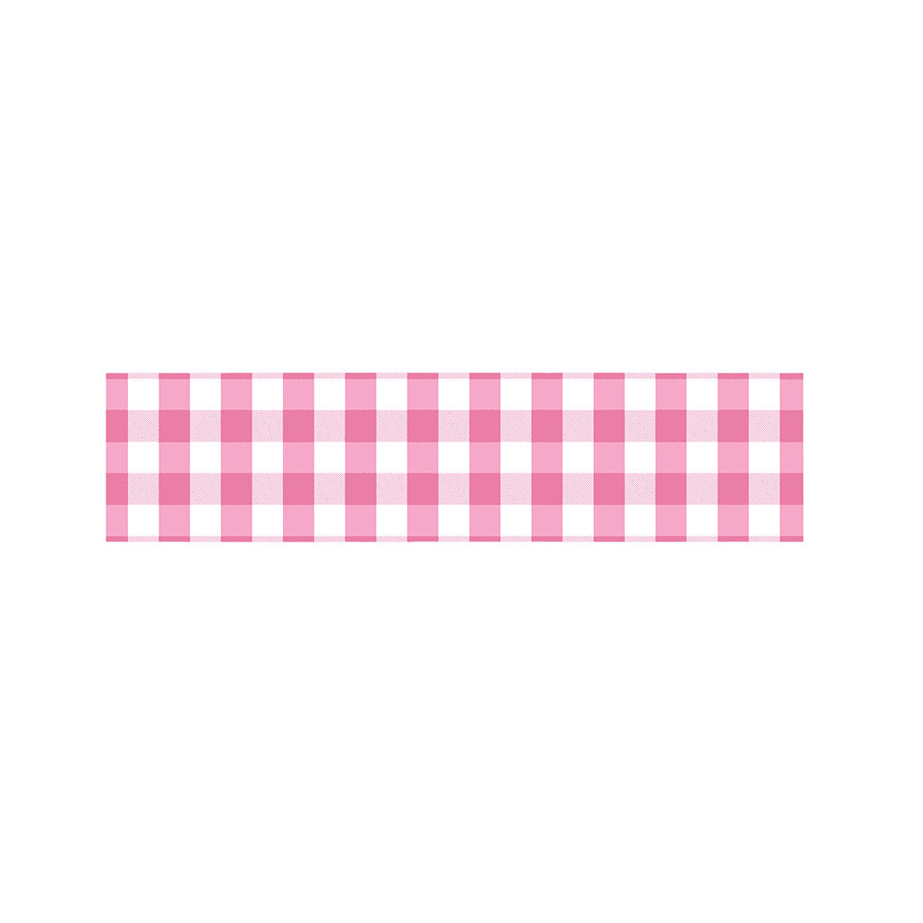 Pink And White Check Pattern Print Bed Runner