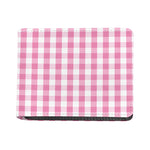 Pink And White Check Pattern Print Bifold Wallet