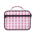 Pink And White Check Pattern Print Briefcase Bible Bag