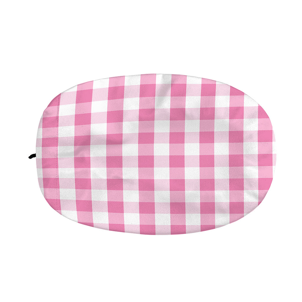 Pink And White Check Pattern Print Car Side Mirror Covers