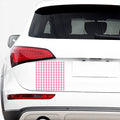Pink And White Check Pattern Print Car Sticker
