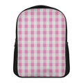 Pink And White Check Pattern Print Casual Backpack