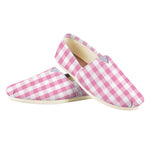 Pink And White Check Pattern Print Casual Shoes