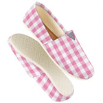 Pink And White Check Pattern Print Casual Shoes