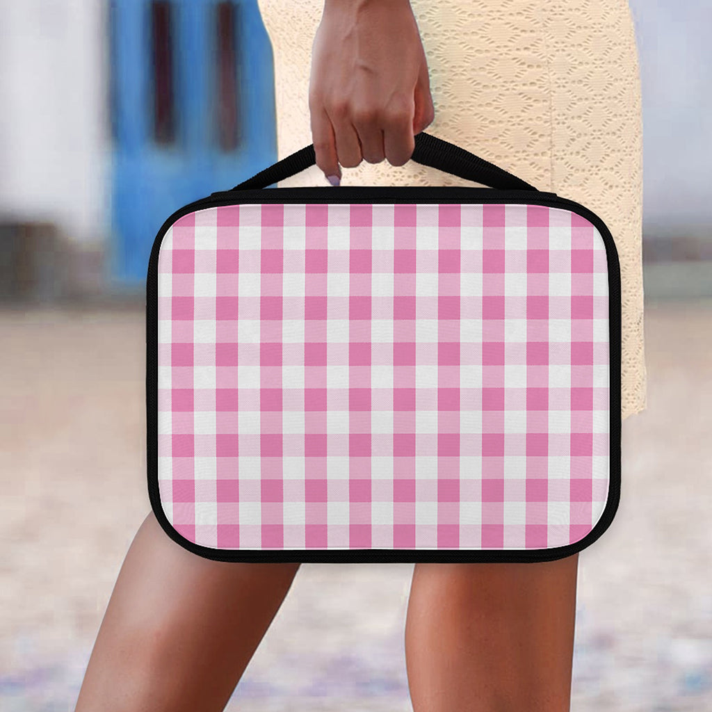 Pink And White Check Pattern Print Classic Bible Case