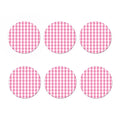 Pink And White Check Pattern Print Coaster Set