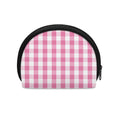 Pink And White Check Pattern Print Coin Purse