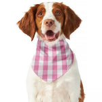 Pink And White Check Pattern Print Dog Bandana