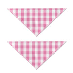 Pink And White Check Pattern Print Dog Bandana