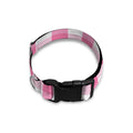 Pink And White Check Pattern Print Dog Collar