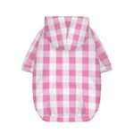 Pink And White Check Pattern Print Dog Zip Up Hoodie