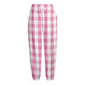 Pink And White Check Pattern Print Fleece Lined Knit Pants