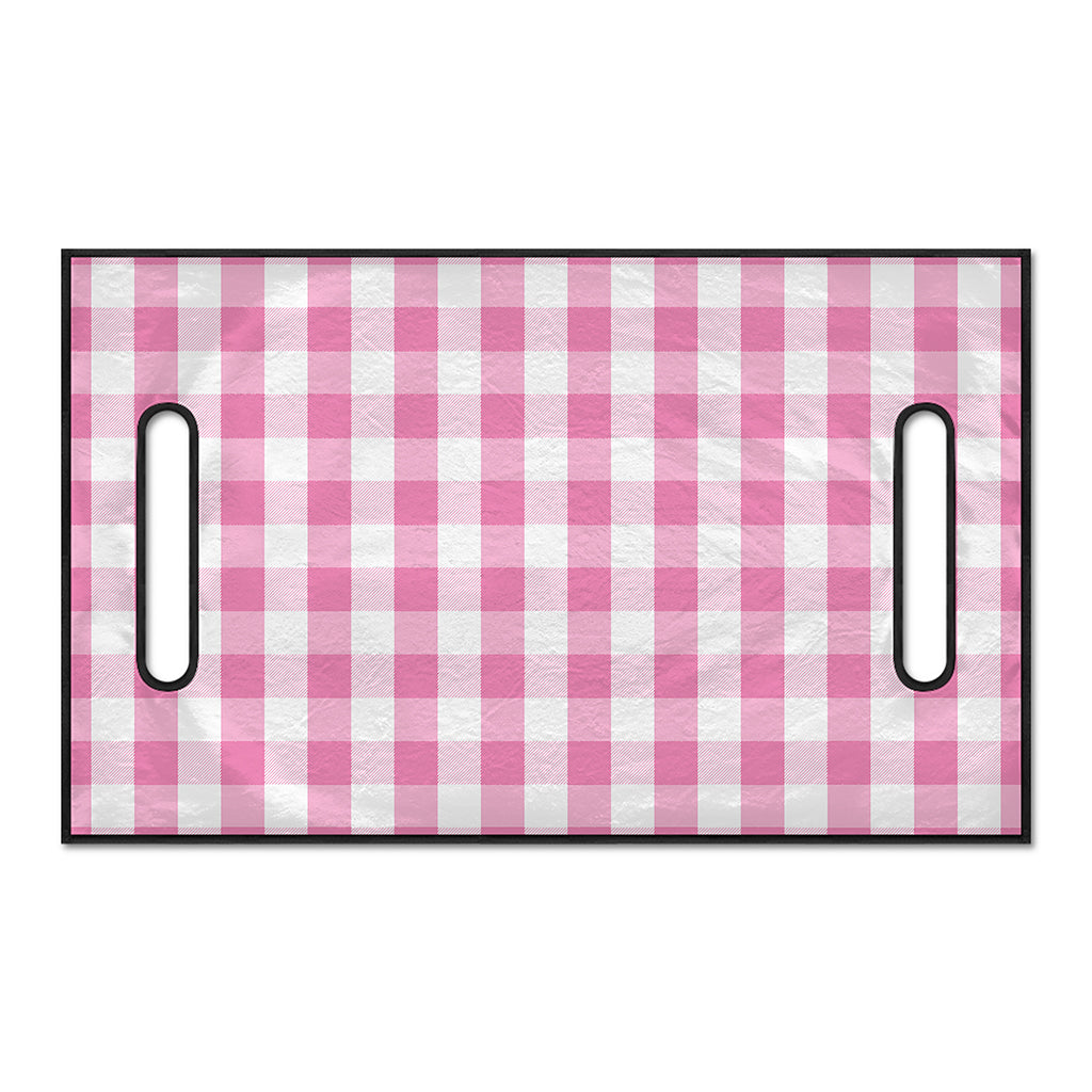 Pink And White Check Pattern Print Golf Cart Seat Cover