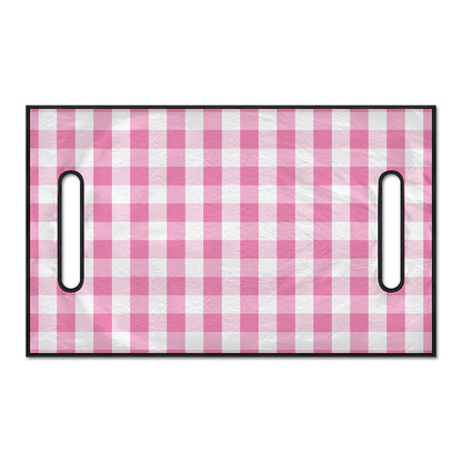 Pink And White Check Pattern Print Golf Cart Seat Cover