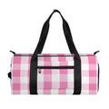 Pink And White Check Pattern Print Gym Bag