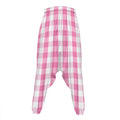 Pink And White Check Pattern Print Hammer Pants