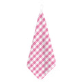 Pink And White Check Pattern Print Hand Towel