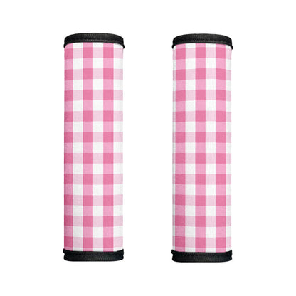 Pink And White Check Pattern Print Handle Covers