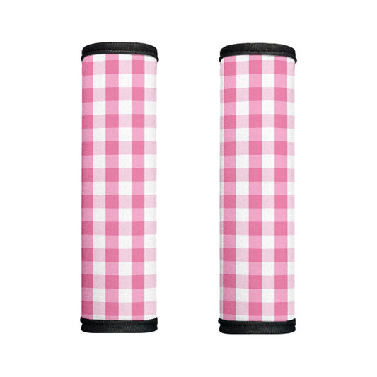 Pink And White Check Pattern Print Handle Covers