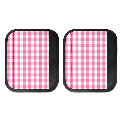Pink And White Check Pattern Print Handle Covers