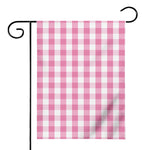 Pink And White Check Pattern Print House Flag