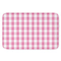 Pink And White Check Pattern Print Indoor Door Mat
