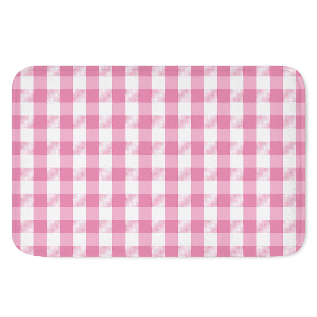 Pink And White Check Pattern Print Indoor Door Mat
