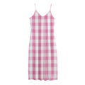 Pink And White Check Pattern Print Jersey Midi Cami Dress