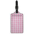 Pink And White Check Pattern Print Luggage Tag
