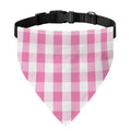 Pink And White Check Pattern Print Over The Collar Dog Bandana