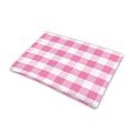 Pink And White Check Pattern Print Pet Cooling Mat Cover