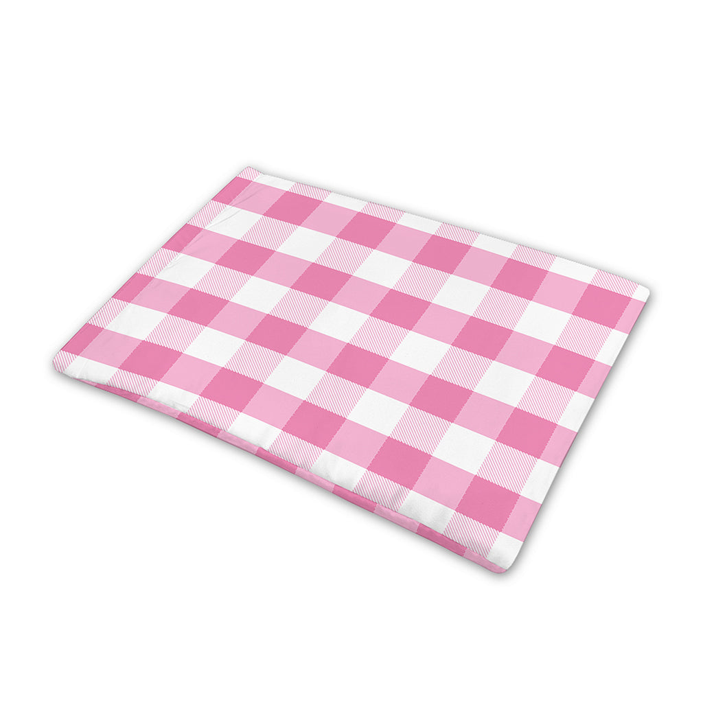 Pink And White Check Pattern Print Pet Cooling Mat Cover