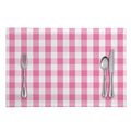 Pink And White Check Pattern Print Placemat