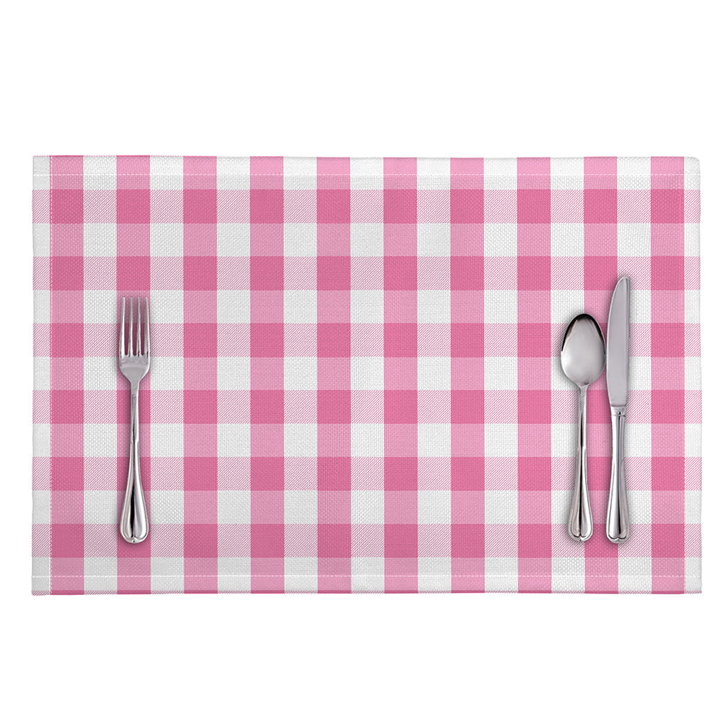 Pink And White Check Pattern Print Placemat
