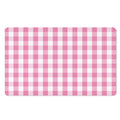 Pink And White Check Pattern Print Polyester Doormat