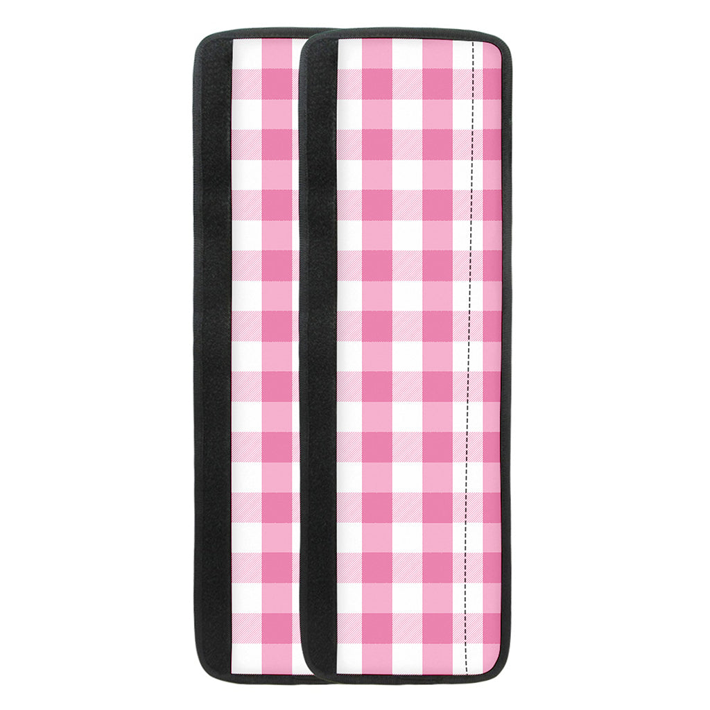 Pink And White Check Pattern Print Refrigerator Handle Covers