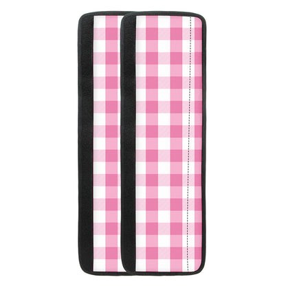 Pink And White Check Pattern Print Refrigerator Handle Covers