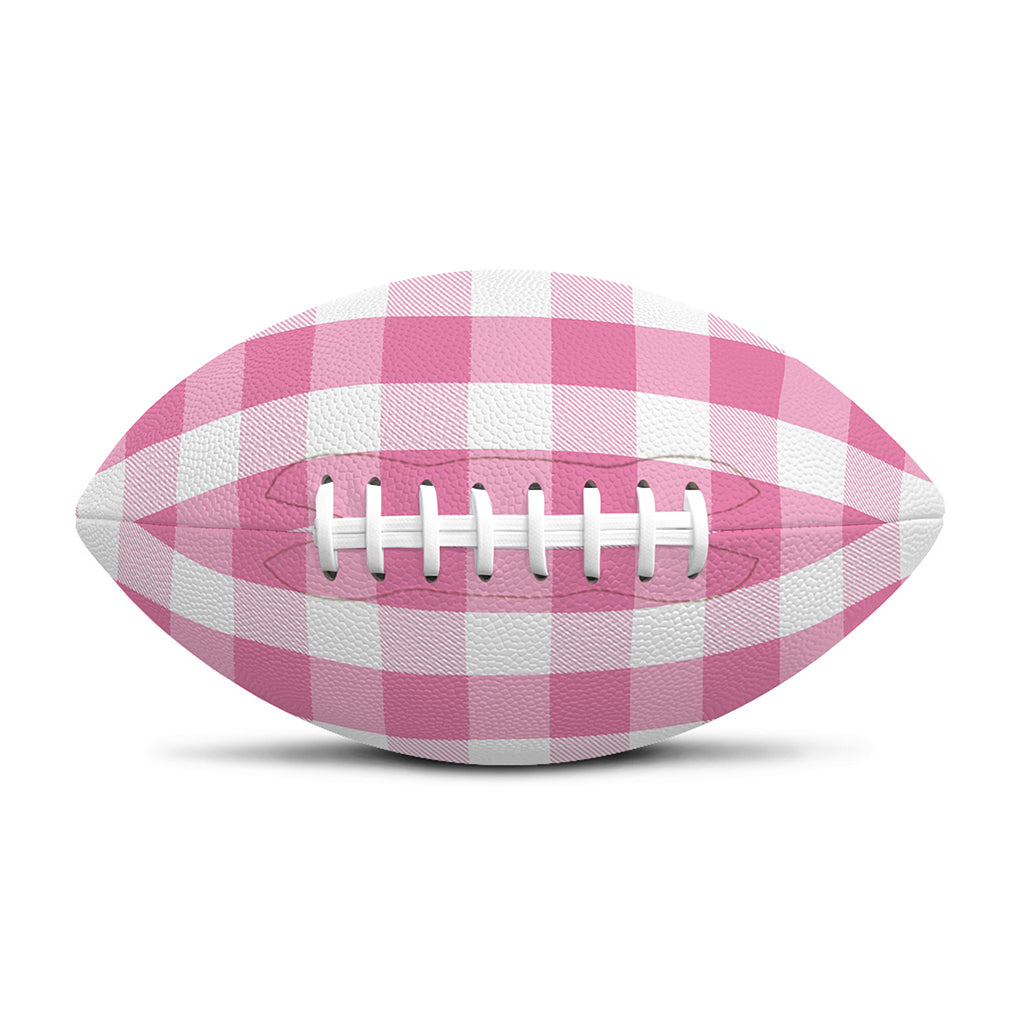 Pink And White Check Pattern Print Rugby Ball