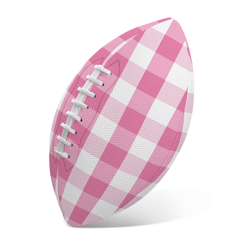 Pink And White Check Pattern Print Rugby Ball