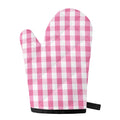 Pink And White Check Pattern Print Single Oven Mitt