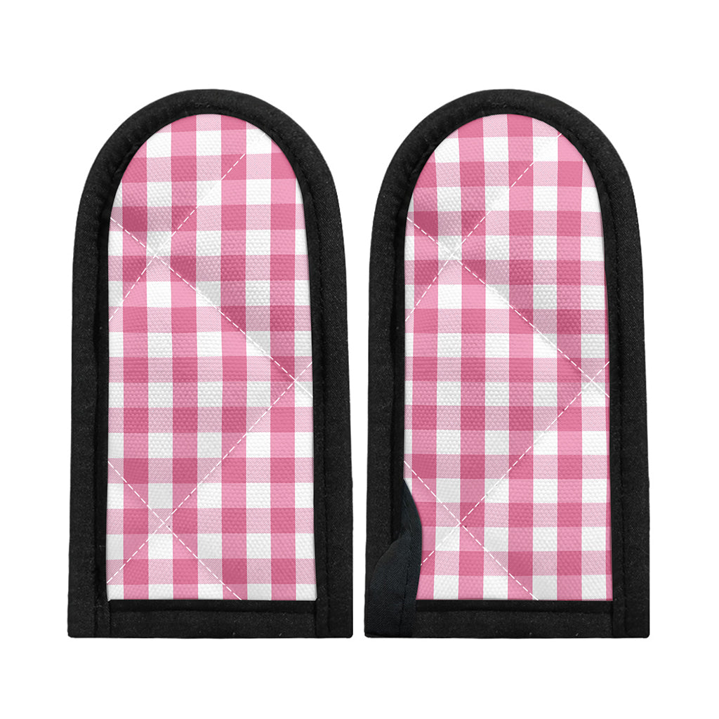 Pink And White Check Pattern Print Skillet Handle Cover