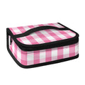 Pink And White Check Pattern Print Small Lunch Bag