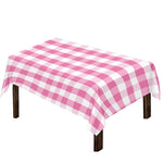 Pink And White Check Pattern Print Tablecloth