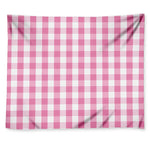 Pink And White Check Pattern Print Tapestry