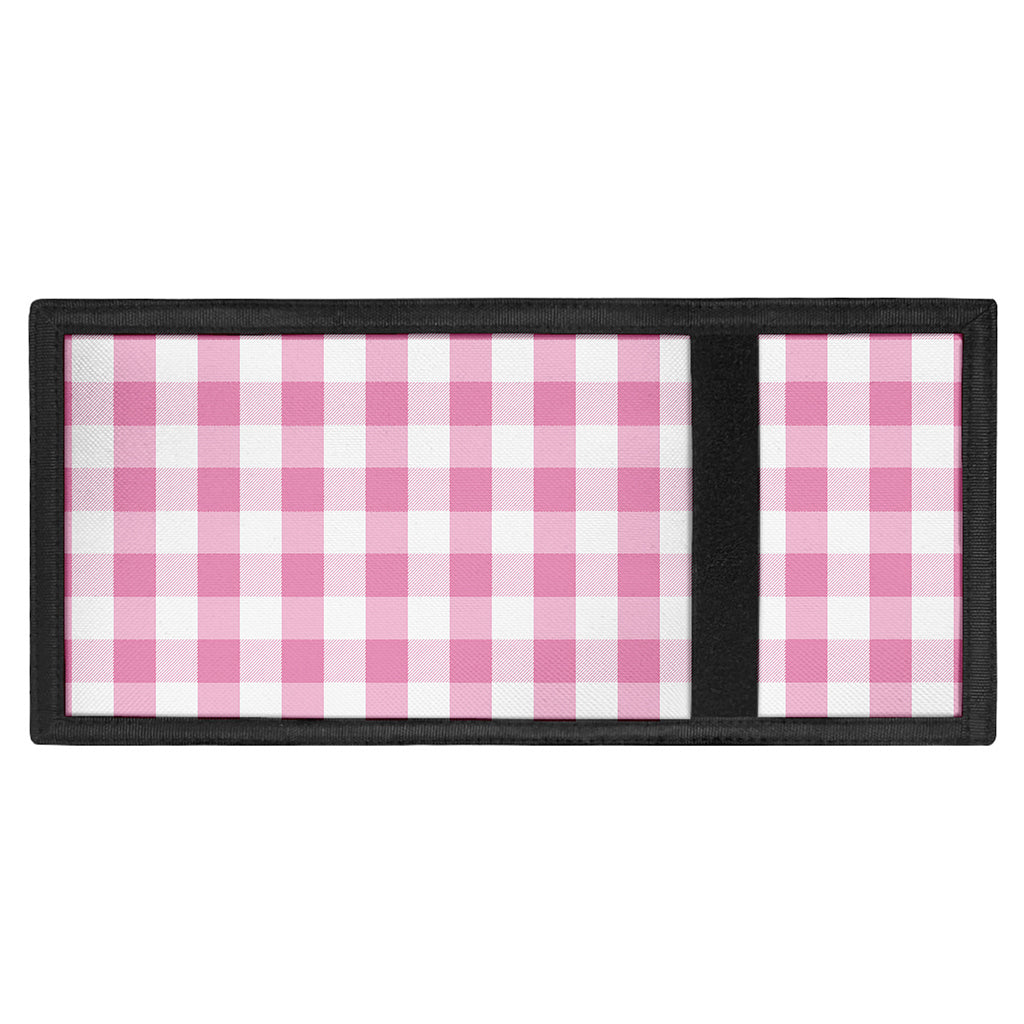 Pink And White Check Pattern Print Trifold Wallet