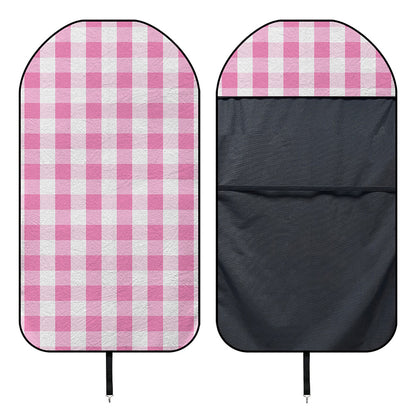 Pink And White Check Pattern Print Waterproof Car Seat Cover