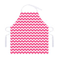 Pink And White Chevron Pattern Print Adjustable Apron