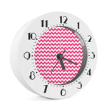 Pink And White Chevron Pattern Print Alarm Clock