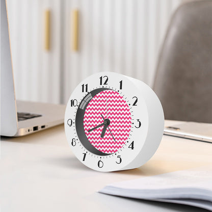 Pink And White Chevron Pattern Print Alarm Clock